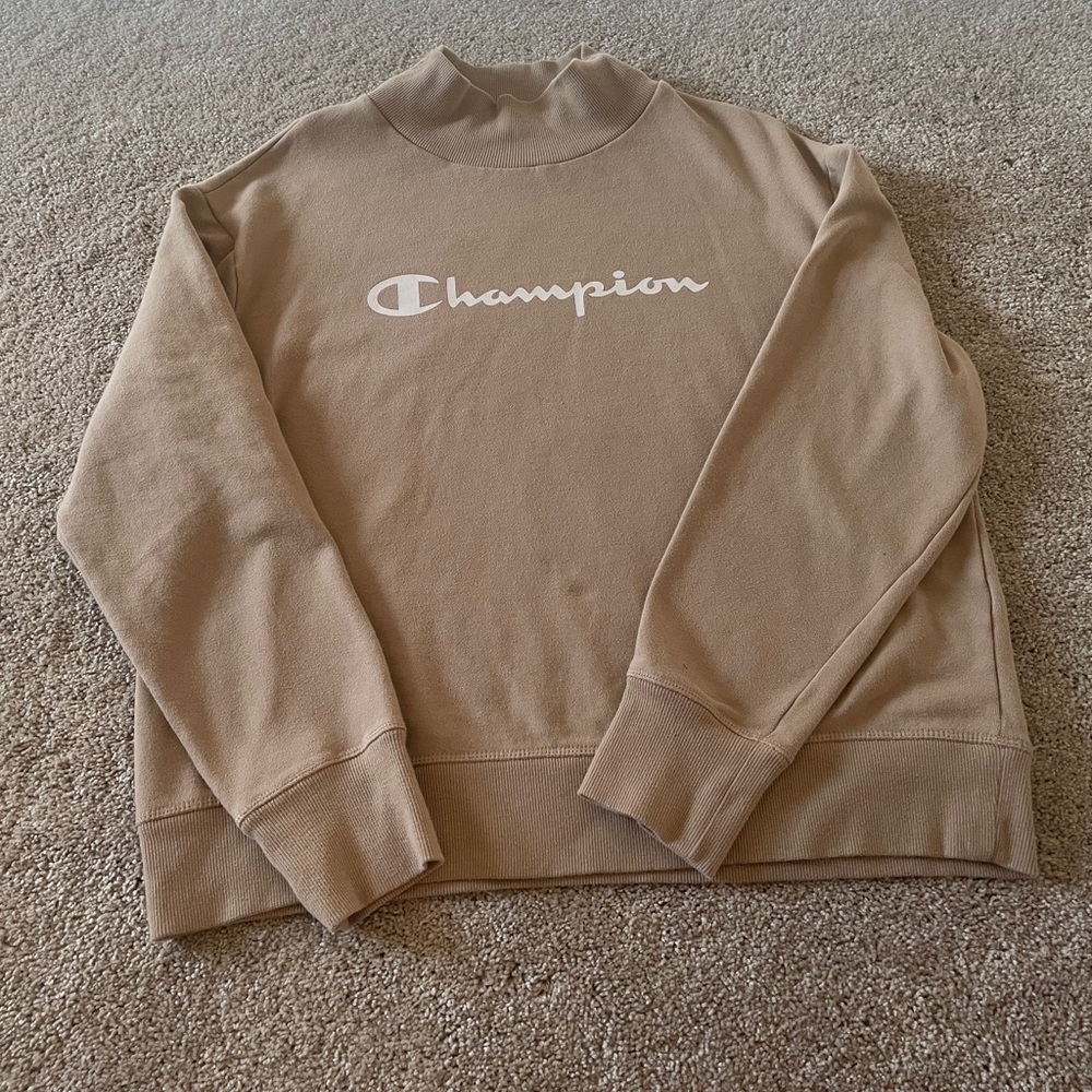 Champion Crewneck Sweater in Tan